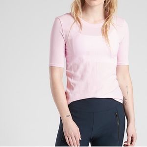 Athleta Renew pink ribbed top